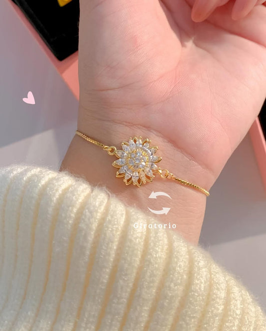 Pulsera Girasol Giratoria + caja regalo🌻