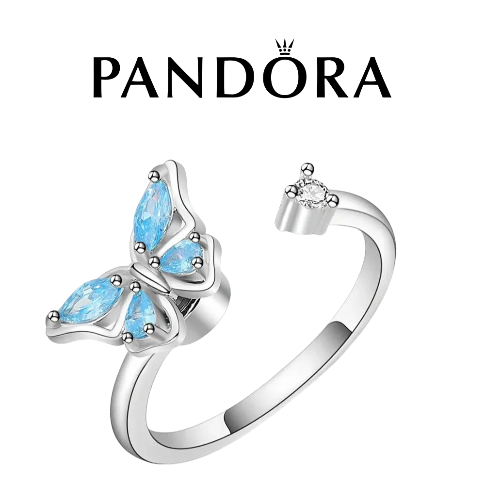 Anillo Mariposa Giratorio Brillante 🦋+ caja de regalo gratis