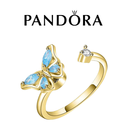 Anillo Mariposa Giratorio Brillante 🦋+ caja de regalo gratis