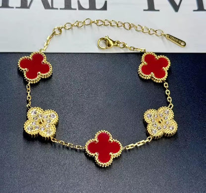 Pulsera Van Cleef Bañada en Oro de 18K con Diamantes 💎