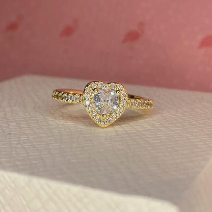 Anillo de Promesa 💗 | Baño en Oro Blanco/18k + Caja Gratis ✨