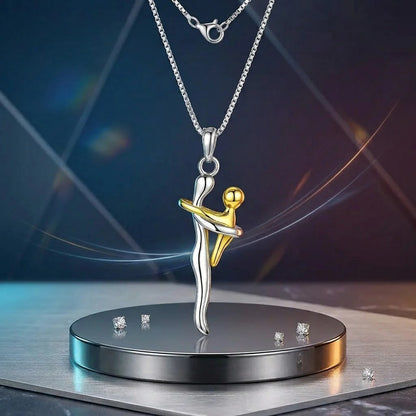 Collar Mama E Hijo Abrazo Amor Infinito ♾️👨‍👧‍👦 + Caja Regalo