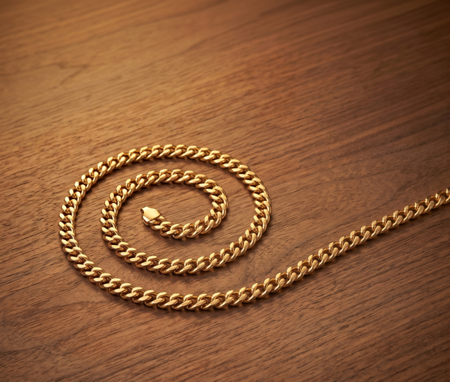 Cadena Cubana - Oro Laminado de 18K 🌟