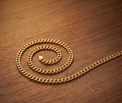 Cadena Cubana - Oro Laminado de 18K 🌟