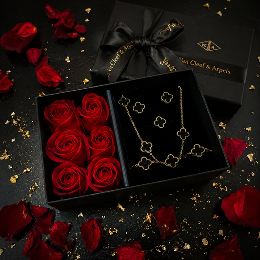 Set Van Cleef: Collar + Pulsera + Caja de Rosas ♣️🌹