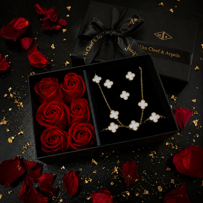 Set Van Cleef: Collar + Pulsera + Caja de Rosas ♣️🌹