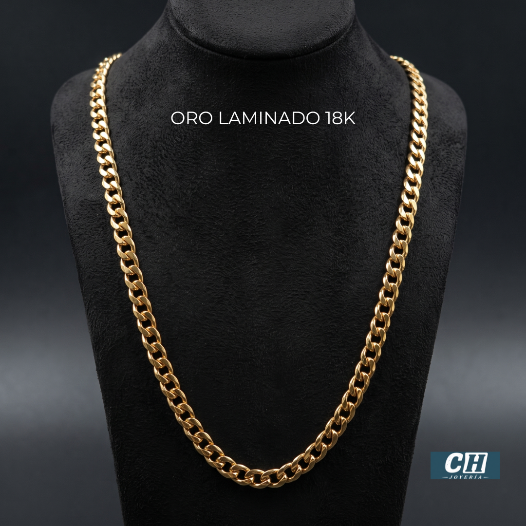 Cadena Cubana - Oro Laminado de 18K 🌟