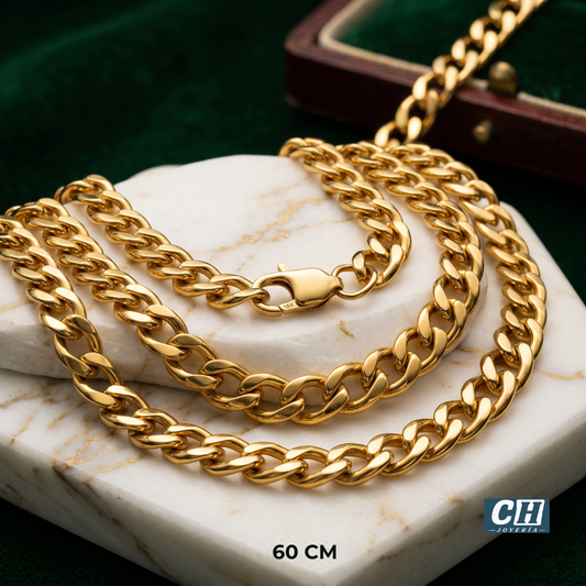 Cadena Cubana - Oro Laminado de 18K 🌟