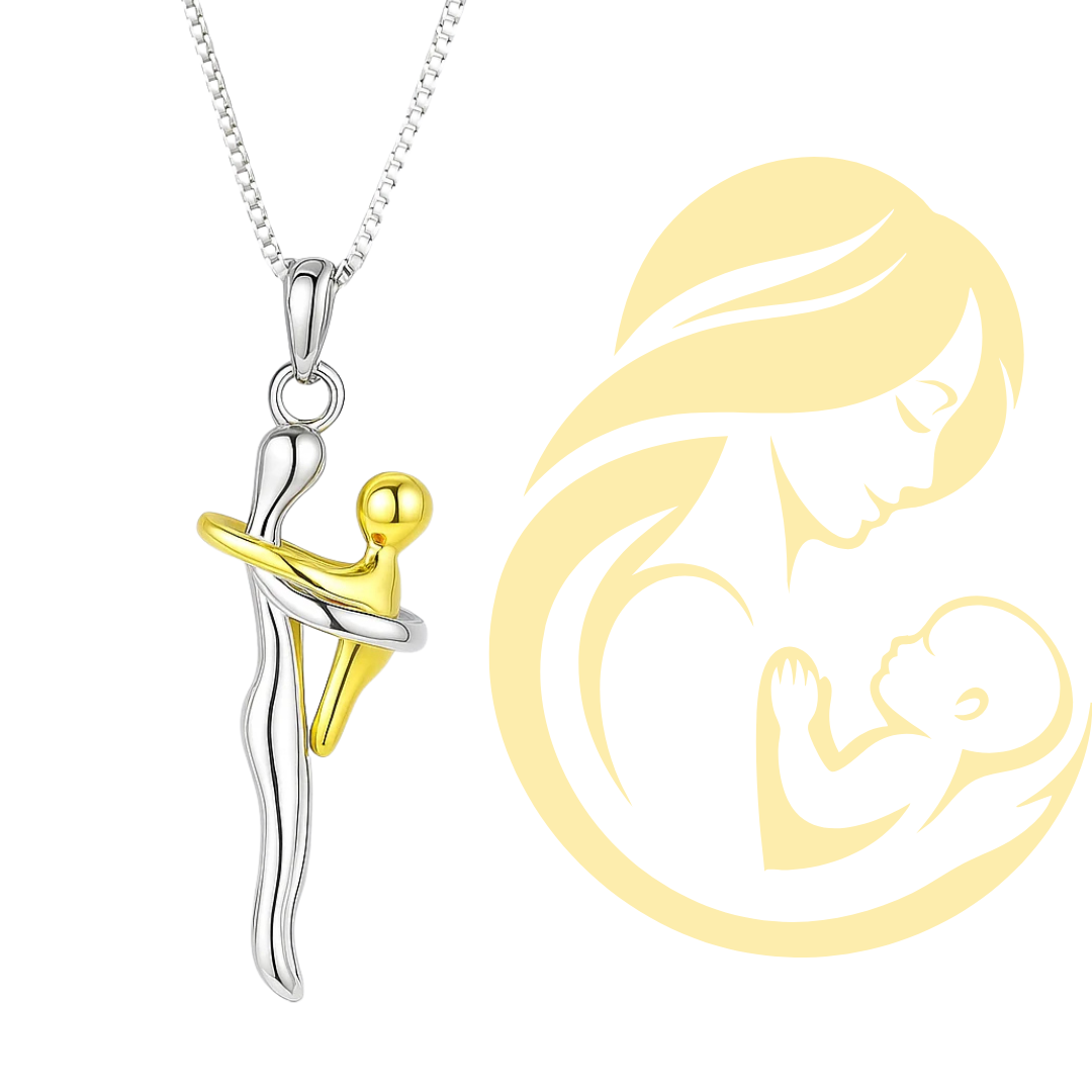 Collar Mama E Hijo Abrazo Amor Infinito ♾️👨‍👧‍👦 + Caja Regalo