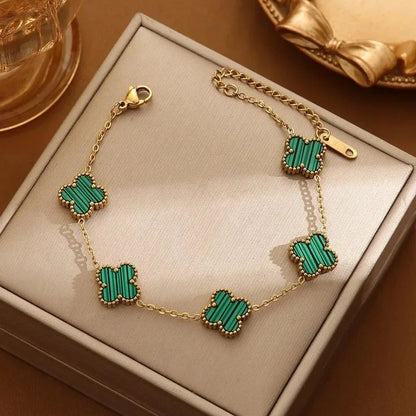 Pulsera Van Cleef Bañada en Oro de 18K + Caja de Regalo